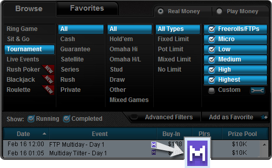 Многодневные турниры от Full Tilt Poker