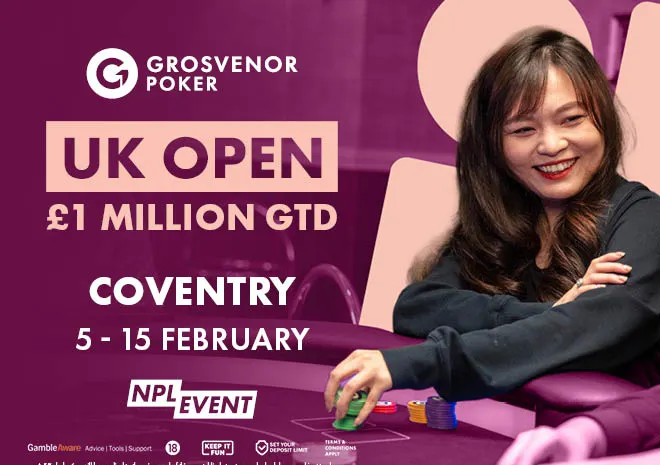 Главный ивент Grosvenor UK Poker Open предложит 1 млн призовых