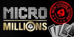 Эксклюзивные фрироллы в PokerStars: $2855 в билетах на MicroMillions