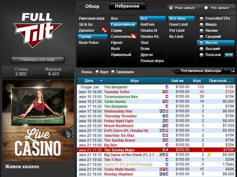 Sunday Major от Full Tilt