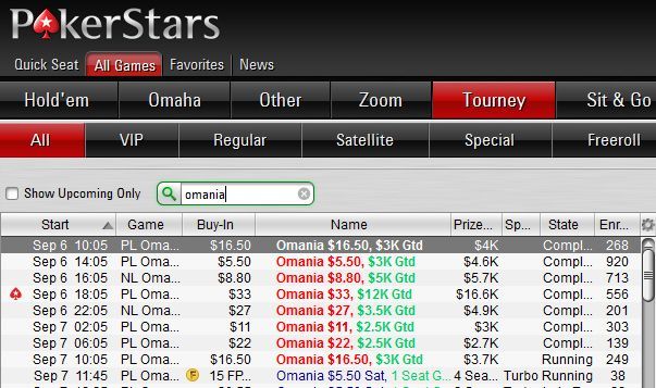 Omania - ежедневные турниры по Омахе от PokerStars
