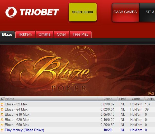 Blaze Poker в лобби Triobet Poker