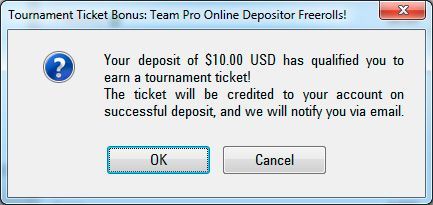 Как получить билет на Team Pro Online Depositors Freeroll