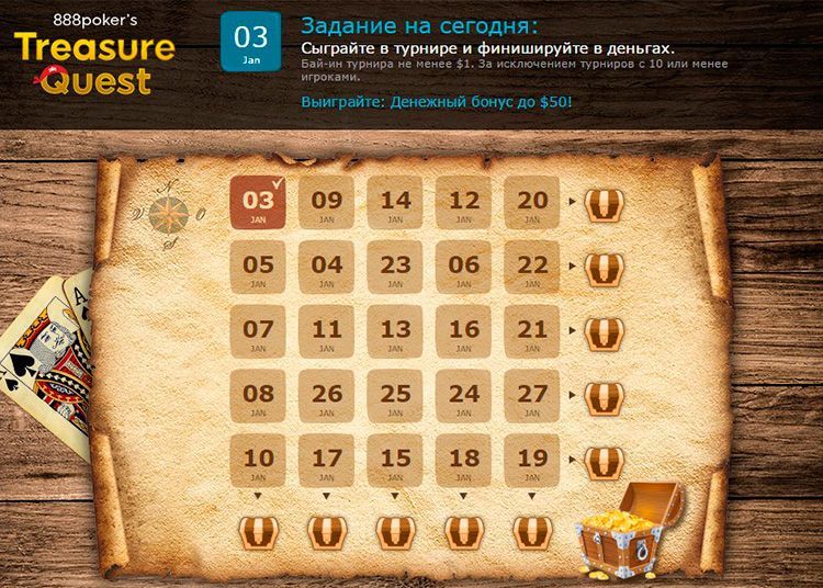 888poker's Treasure Quest